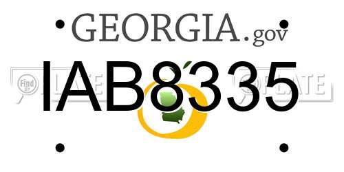 IAB8335 Georgia License Plate