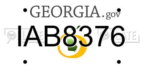 IAB8376 Georgia License Plate
