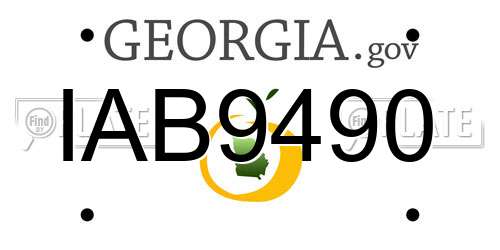 IAB9490 Georgia License Plate