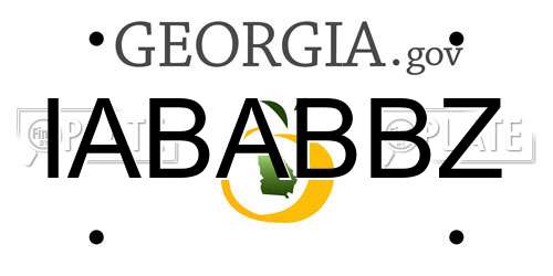 IABABBZ Georgia License Plate