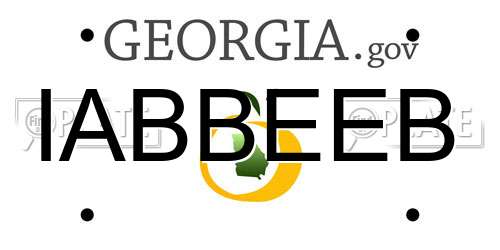 IABBEEB Georgia License Plate