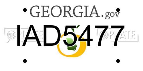 IAD5477 Georgia License Plate
