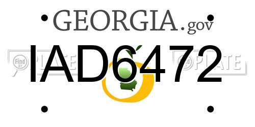 IAD6472 Georgia License Plate