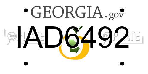 IAD6492 Georgia License Plate