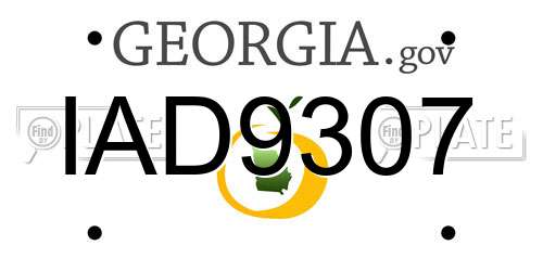 IAD9307 Georgia License Plate