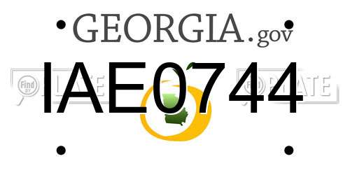 IAE0744 Georgia License Plate