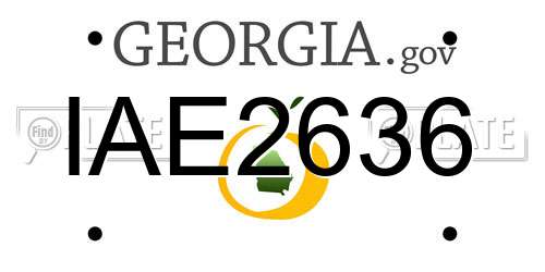 IAE2636 Georgia License Plate