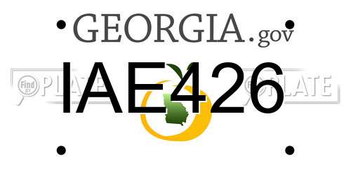 IAE426 Georgia License Plate