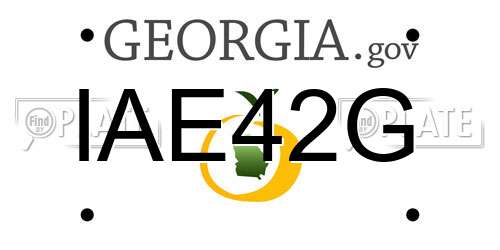 IAE42G Georgia License Plate