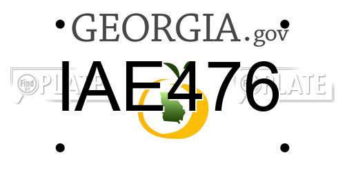 IAE476 Georgia License Plate