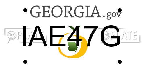 IAE47G Georgia License Plate