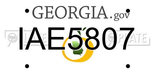IAE5807 Georgia License Plate