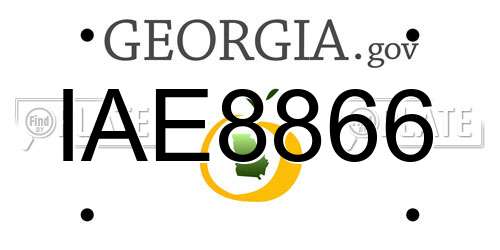 IAE8866 Georgia License Plate