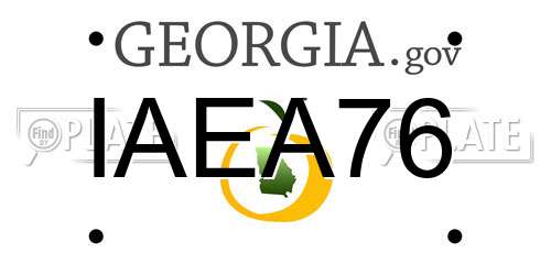 IAEA76 Georgia License Plate