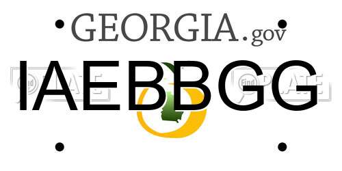 IAEBBGG Georgia License Plate