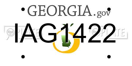 IAG1422 Georgia License Plate