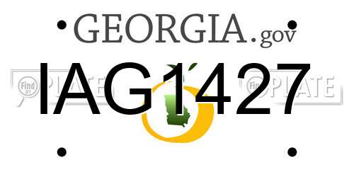 IAG1427 Georgia License Plate