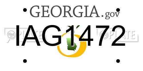 IAG1472 Georgia License Plate