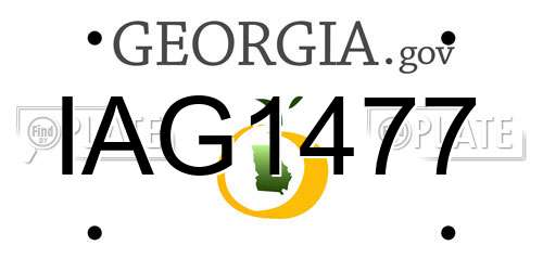 IAG1477 Georgia License Plate