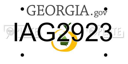 IAG2923 Georgia License Plate