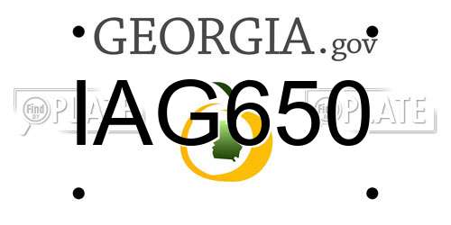IAG650 Georgia License Plate