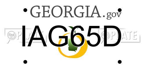IAG65D Georgia License Plate