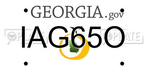 IAG65O Georgia License Plate