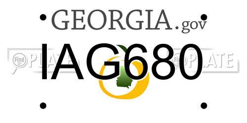 IAG680 Georgia License Plate