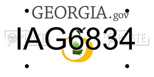IAG6834 Georgia License Plate
