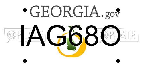 IAG68O Georgia License Plate