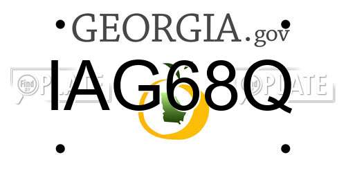 IAG68Q Georgia License Plate