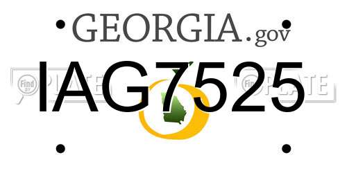 IAG7525 Georgia License Plate