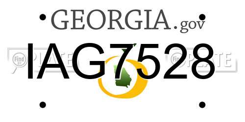 IAG7528 Georgia License Plate