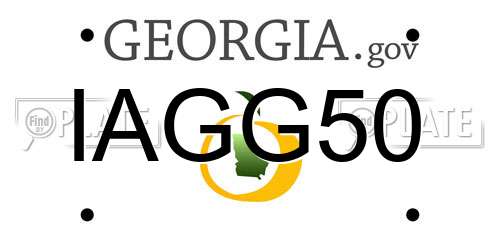 IAGG50 Georgia License Plate