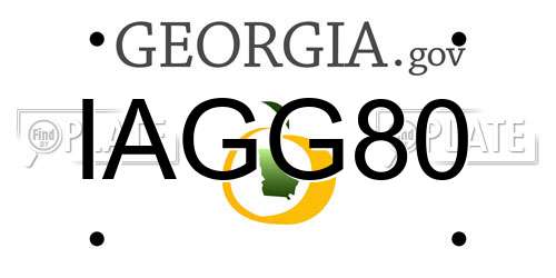 IAGG80 Georgia License Plate