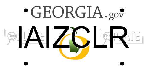 IAIZCLR Georgia License Plate