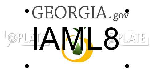 IAML8 Georgia License Plate