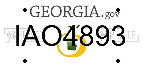IAO4893 Georgia License Plate