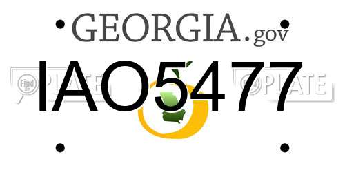 IAO5477 Georgia License Plate