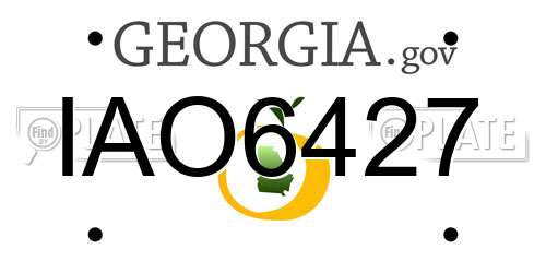 IAO6427 Georgia License Plate