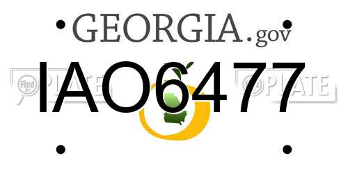 IAO6477 Georgia License Plate