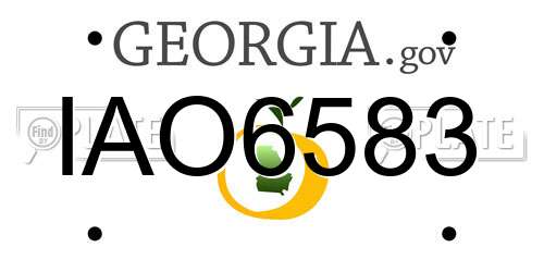 IAO6583 Georgia License Plate