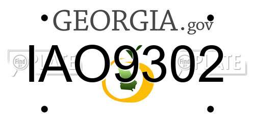 IAO9302 Georgia License Plate