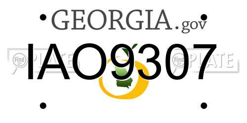IAO9307 Georgia License Plate