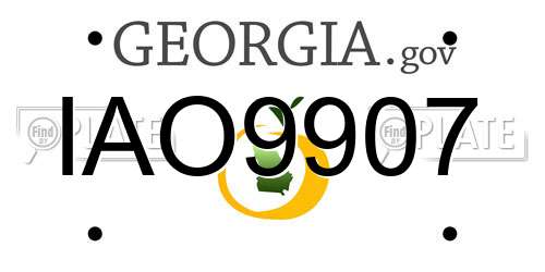 IAO9907 Georgia License Plate