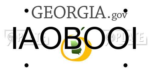 IAOBOOI Georgia License Plate