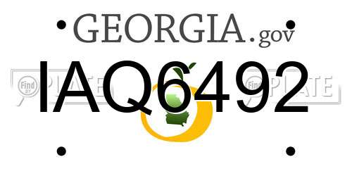 IAQ6492 Georgia License Plate