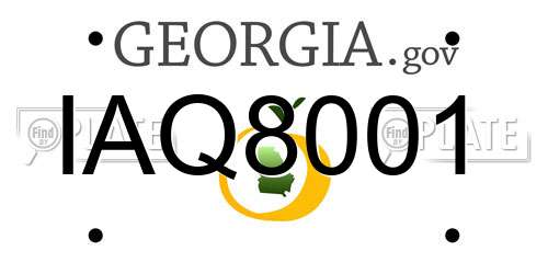 IAQ8001 Georgia License Plate