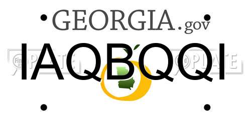 IAQBQQI Georgia License Plate