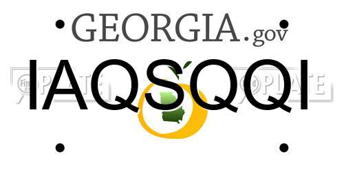 IAQSQQI Georgia License Plate